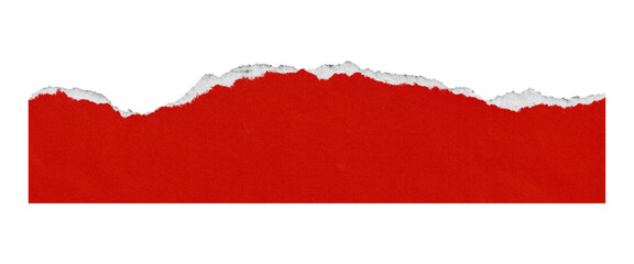 Torn or ripped red paper isolated on transparent png background,realistic torn red paper edges,Torn Paper christmas frame effect mockup