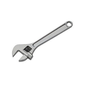Silver Adjustable Wrench on Black Background graphic isolated on a transparent background