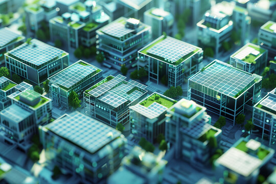 Abstract 3D solar city for sustainable urban development