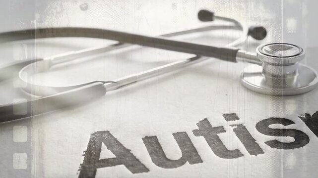 Stethoscope resting on autism diagnosis concept paper