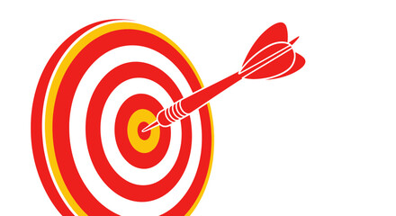 Dart hitting bullseye on target, strategy and success concept