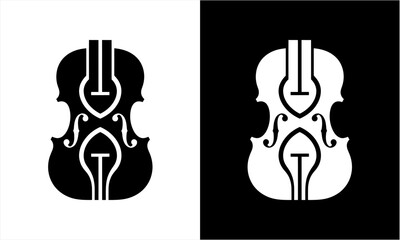 Creative violin and light bulb logo design for music and innovation. © Firza