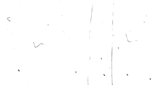 grunge rough vintage video for background, Film noise animation material, white background, 4K