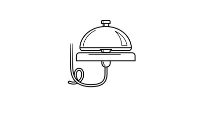 Fototapeta premium Vintage Service Bell Icon, Hotel Reception Desk Bell, Call Button, Retro Style