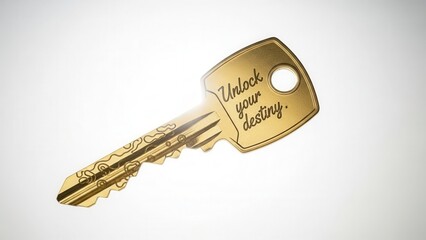 Golden Key with 'Unlock Your Destiny' Engraved