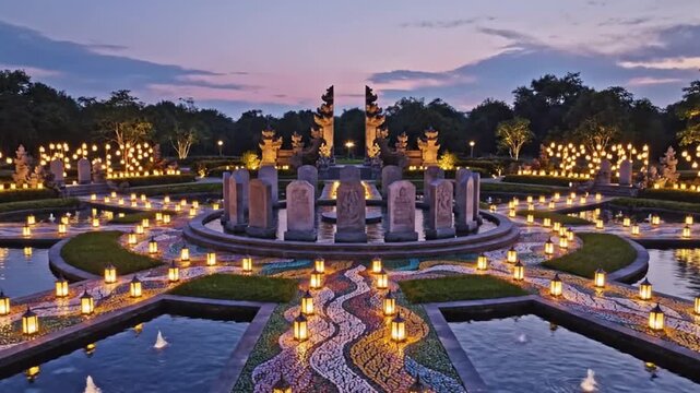 Cinematic 4K Open-Air Monument Garden Honoring Kartini&rsquo;s Legacy for Hari Kartini