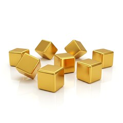 Golden cubes, shiny gold cubes, 3d rendering, reflective gold cubes, metallic cubes,