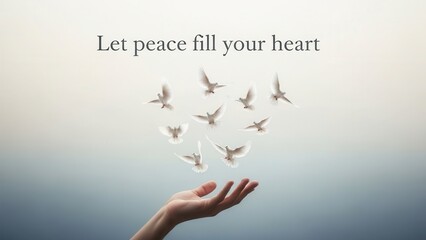 Hand Releasing Doves Symbolizing Peace and Hope