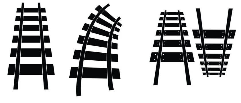 Railway Line,railway track icon- vector illustration,Railroad vector icon , railway icon railway train track vector illustration isolated on white background.train railway silhouette design. 