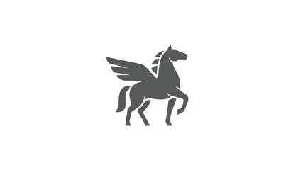 Fototapeta premium Majestic Pegasus Mythical Winged Horse Silhouette Icon