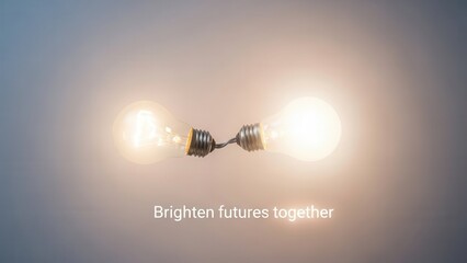 Two Lightbulbs Connected Symbolizing Shared Ideas