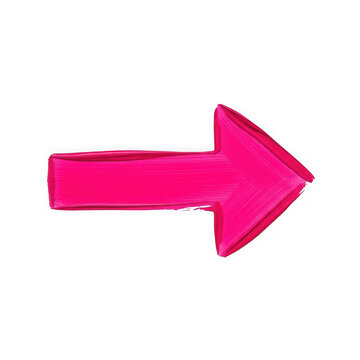 A vibrant pink arrow pointing to the right against a white background isolated on transparent background
