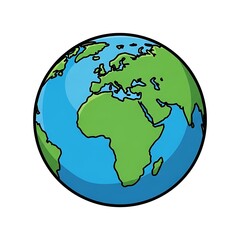 Fototapeta premium Vibrant earth illustration, planet earth, world map, globe art, digital drawing