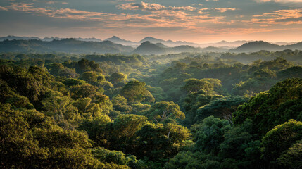 Fototapeta premium The forest of clouds at the sunrise