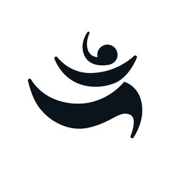 abstract silhouette of a dancer jumping logo vector