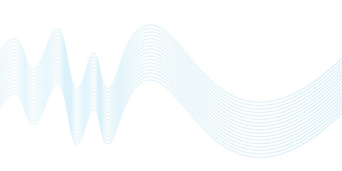 Fototapeta premium Abstract horizontal glowing blue line wave background