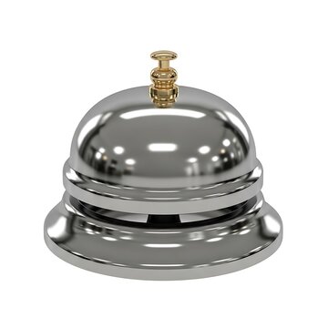 Vintage chrome bell with gold clapper for hotel or restaurant use
