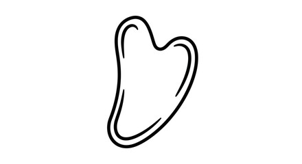 Obraz premium Gua Sha Stone Icon, Face Massage Tool, Beauty and Wellness Line Art