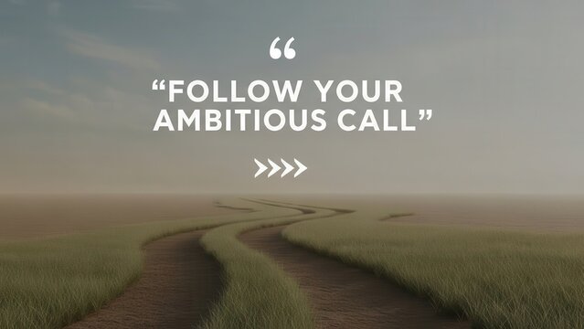 Follow Your Ambitious Call Motivational Quote on Winding Path