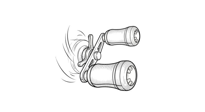 Fishing Reel Handle Close-up Sketch: Precision Engineering for Anglers