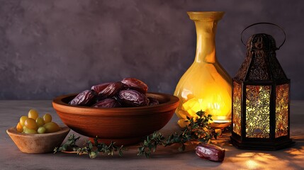 Bowl of dried fruit and a candle are on a table