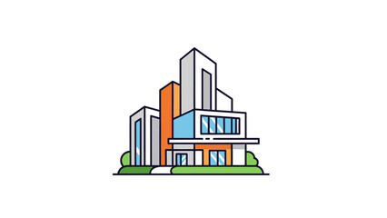 Fototapeta premium Modern Architectural Building Design with Clean Lines.