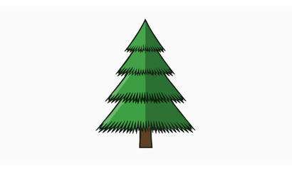 Obraz premium Christmas pine tree green vector illustration