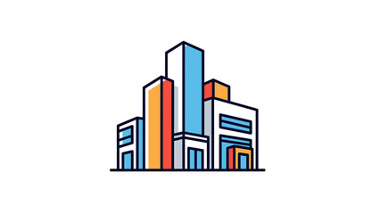 Fototapeta premium Modern Cityscape Buildings Abstract Illustration Style.