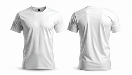 Naklejka premium Clean White T Shirt Mockup Front and Back Views Perfect for Design and Branding Ready for Your Creativity.