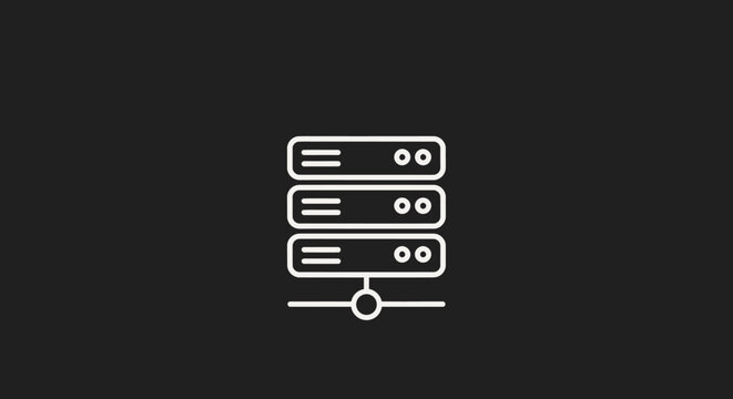 Server Rack Icon Representing Data Storage and Network Infrastructure.