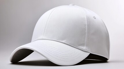 Minimalistic white cap on a neutral background.