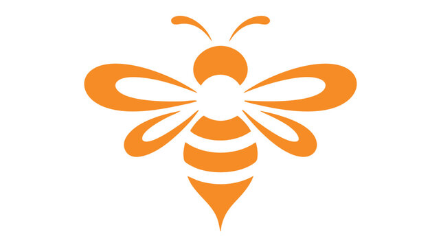 A vibrant orange bee icon with detailed wings and striped body design.