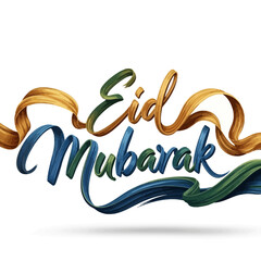 Obraz premium Eid Mubarak Celebration Artistic Calligraphy Design for Festive Greetings