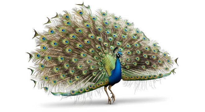 The peacock unfurls its splendor in a dazzling dance of feathers and colors
