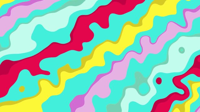Colorful Wavy Abstract Background. Modern Liquid Pattern Animation