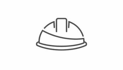 Fototapeta premium Hard Hat Icon - Safety Helmet Symbol for Construction, Work, and Protection