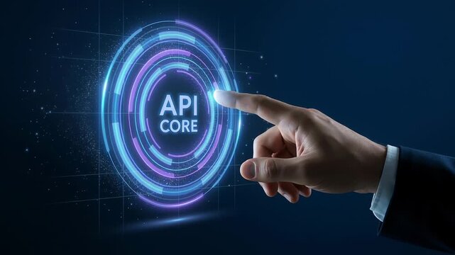 API integration system core cloud autonomous task SaaS development technology concept with futuristic digital interface for AI technology in cloud platform management