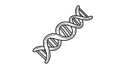Fototapeta premium Hand Drawn DNA Helix Icon, Genetic Code, Science and Biology Symbol