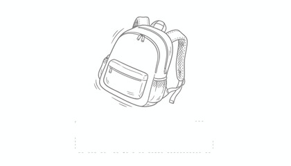 Fototapeta premium Hand Drawn Sketch of a Backpack, School Bag, Travel Pack, Doodle Style