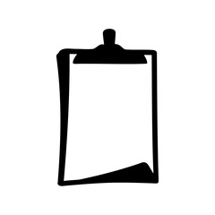 Stylized clipboard icon holding an empty white paper Vector