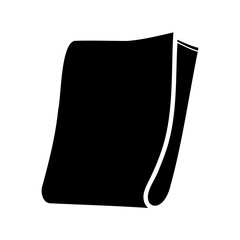 Black abstract icon of a folded sheet of paper or fabric Vector