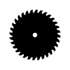 Circular saw blade silhouette icon for construction work Vector