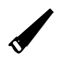 Hand saw silhouette icon for carpentry and woodworking Vector