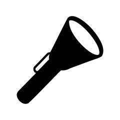 Flashlight icon, portable light source for explore. Vector