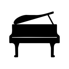 Grand piano silhouette classic music instrument icon Vector