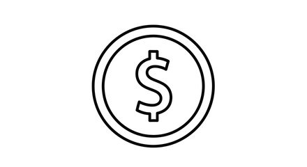 Obraz premium Dollar Coin Icon, Money Symbol, Financial Concept, Currency Exchange, Banking, Investment