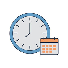 Time Management with Clock and Calendar Vector