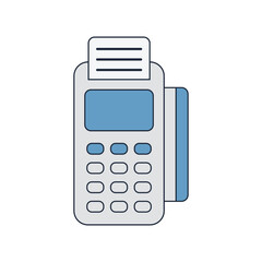 Mobile POS Terminal Credit Card Machine for Payment Vector Icon