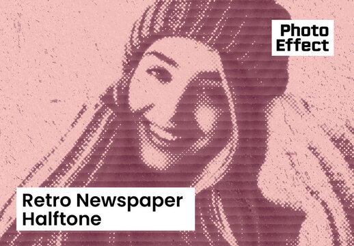 Retro Newspaper Texture Photo Effect Template