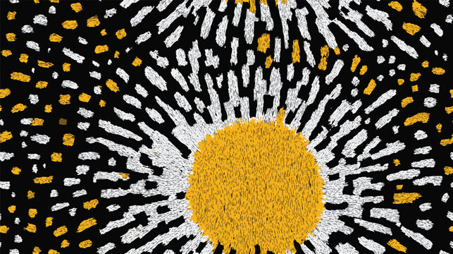 Abstract pattern of radiating sunburst lines pointing in random directions.